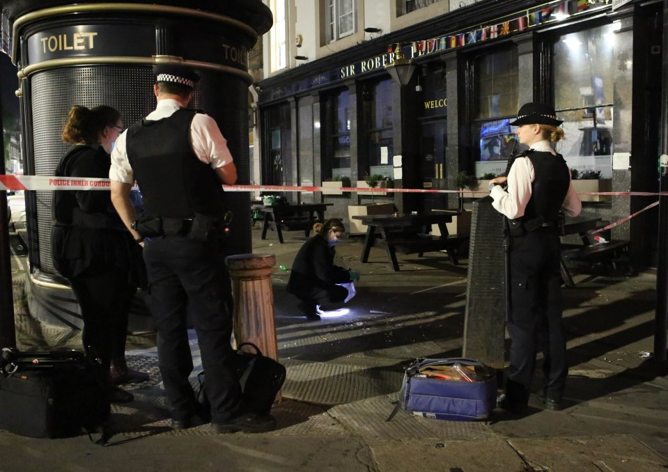 A man was stabbed outside this pub in Camden reportedly after a row over chips