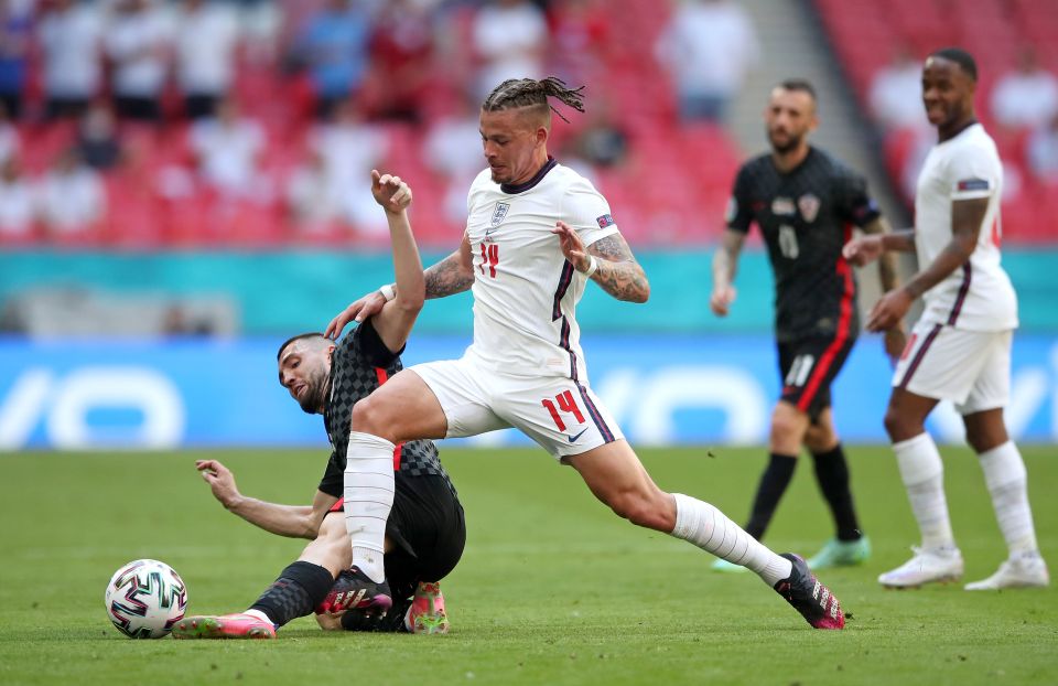 Kalvin Phillips fights for the ball as he's praised by England fans