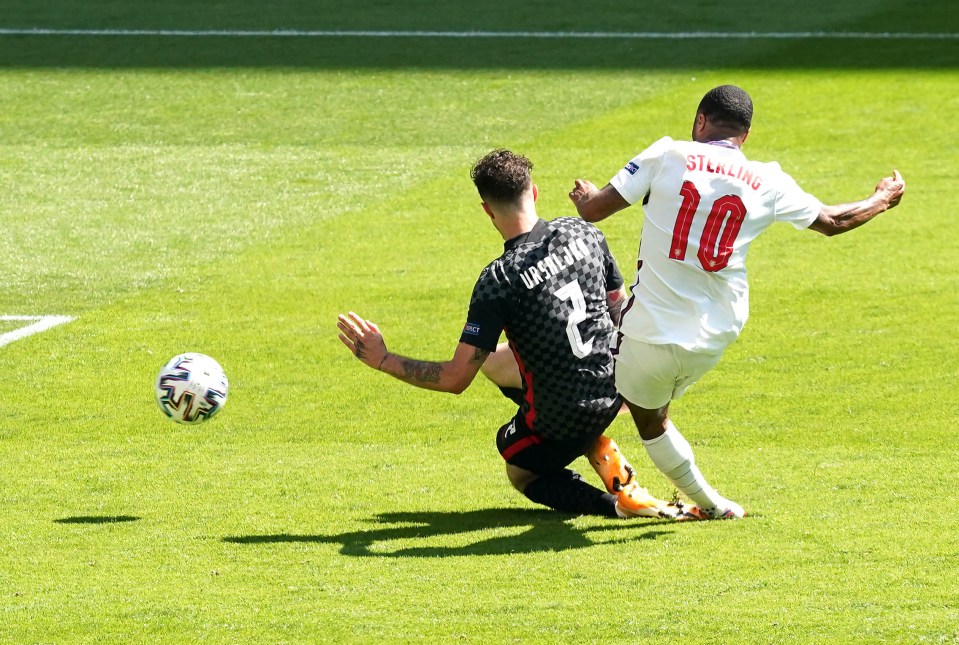 Raheem Sterling strokes his winner against Croatia to cap his fizzing display against Croatia in England’s Euro 2020 opener