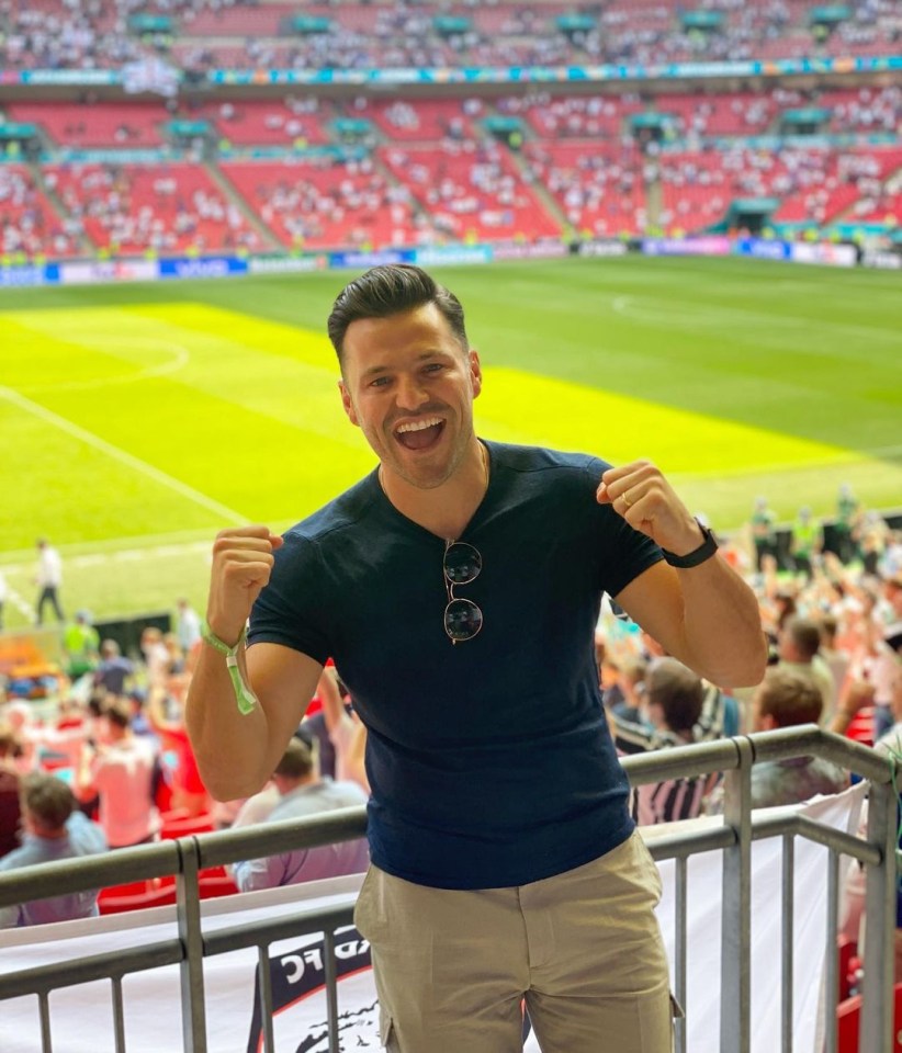 Mark Wright celebrated the England win live from Wembley