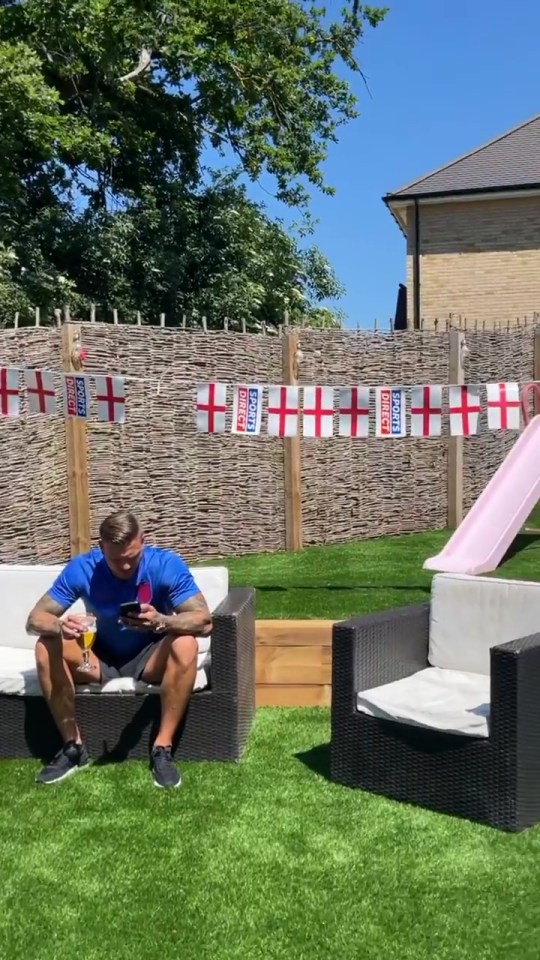 Olivia and Alex decked out their home with England flags before celebrating the win