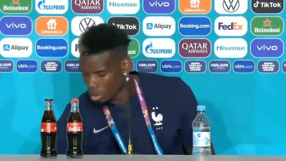 Fans have suggested on social media that Pogba moved the drink due to his faith