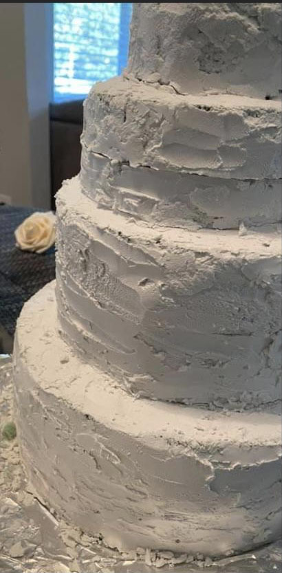 The bride turned to the internet for help making her fake wedding cake