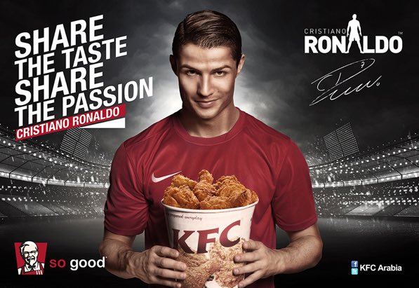 Portugal international Ronaldo has even worked for fast food giants KFC in the past