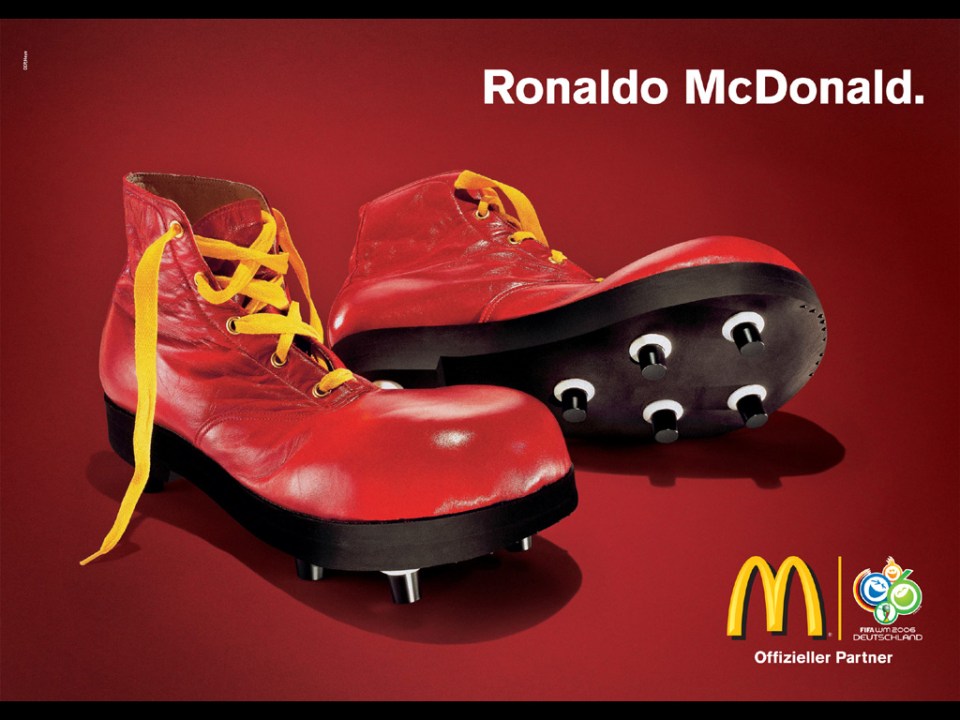 Cristiano Ronaldo’s name was used in a McDonald’s advert in 2006