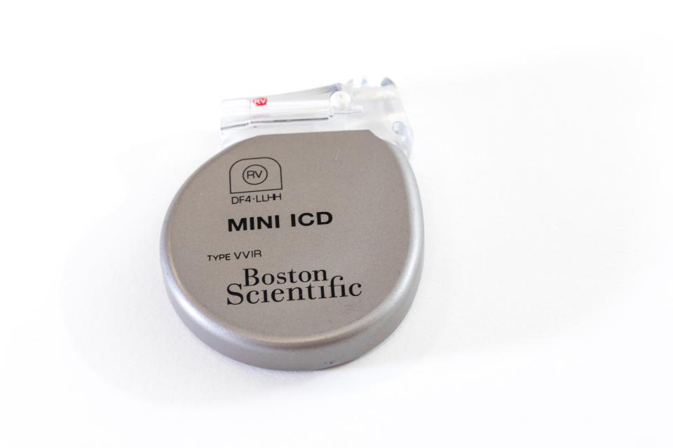 An implantable cardioverter defibrillator or ICD