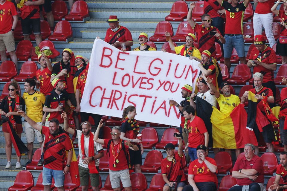 And Belgium fans also paid touching tribute to the Inter Milan playmaker