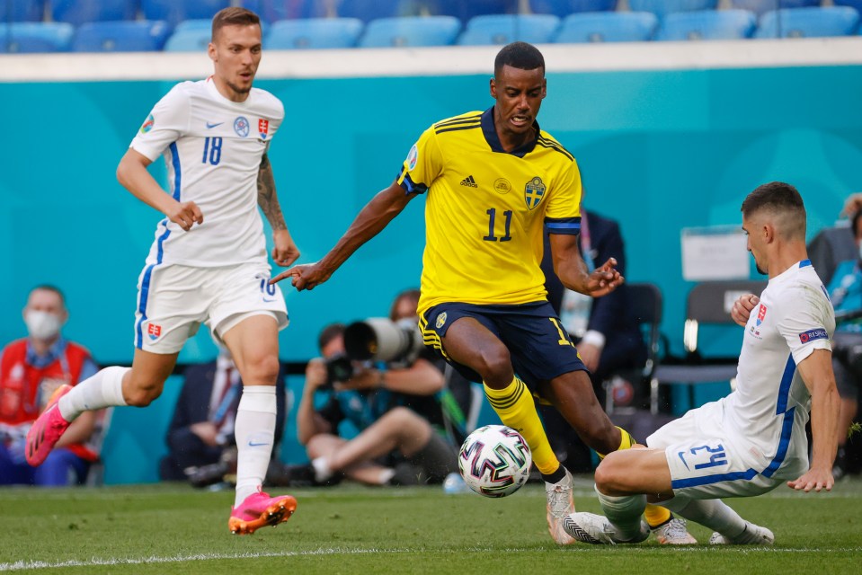 Alexander Isak produced a stunning solo run in Sweden's win over Slovakia