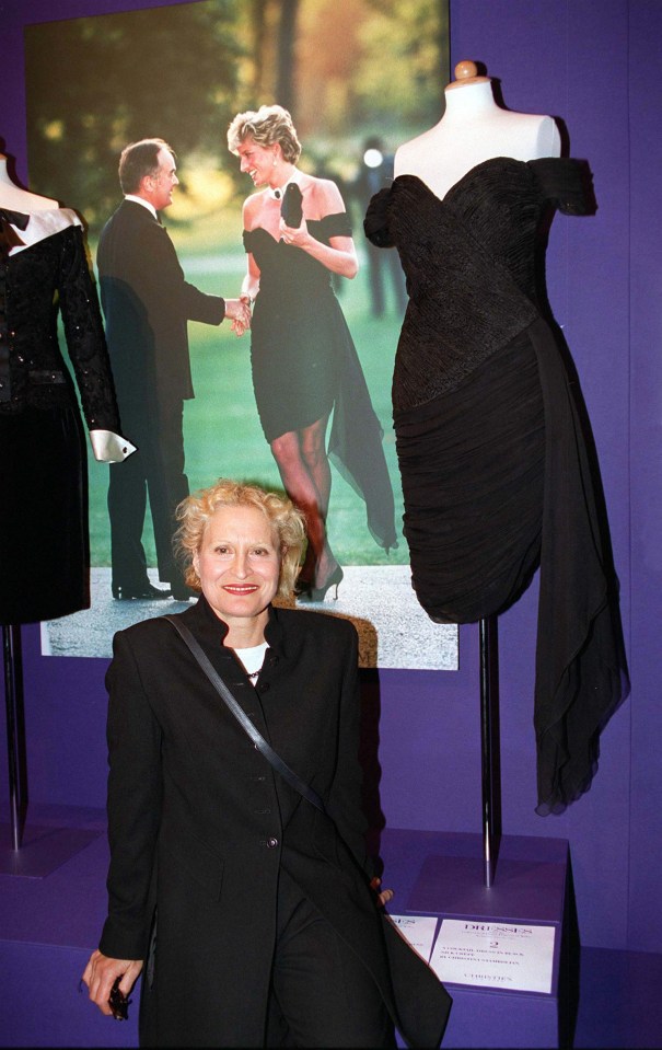 Diana's dress was designed by Christina Stambolian