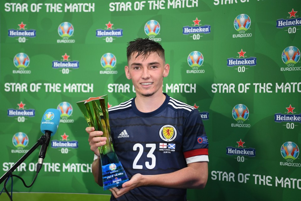 Billy Gilmour picked up the Man of the Match following an impressive performance