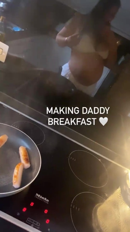 She said she was 'making daddy breakfast'