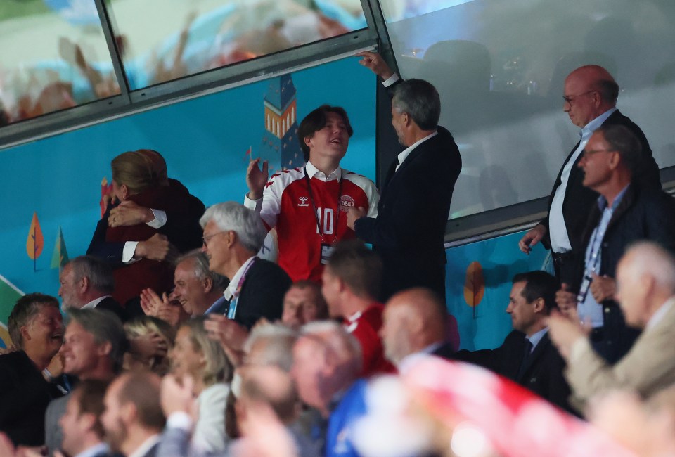 Denmark's future king, Prince Christian, wore an 'Eriksen 10' jersey for the win over Russia