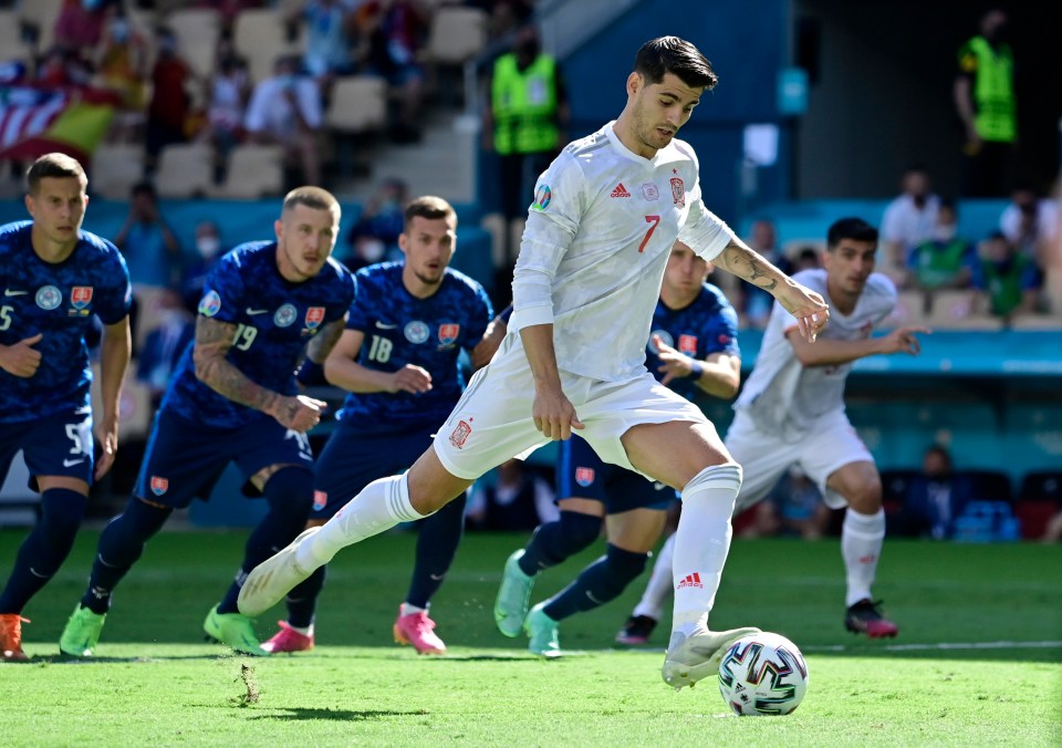 Alvaro Morata's struggles continued when he missed a penalty against Slovakia