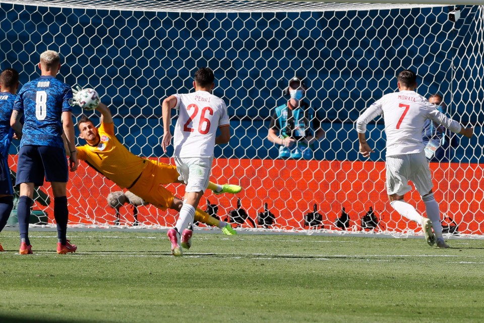 Newcastle keeper Martin Dubravka made a terrific save to deny Morata