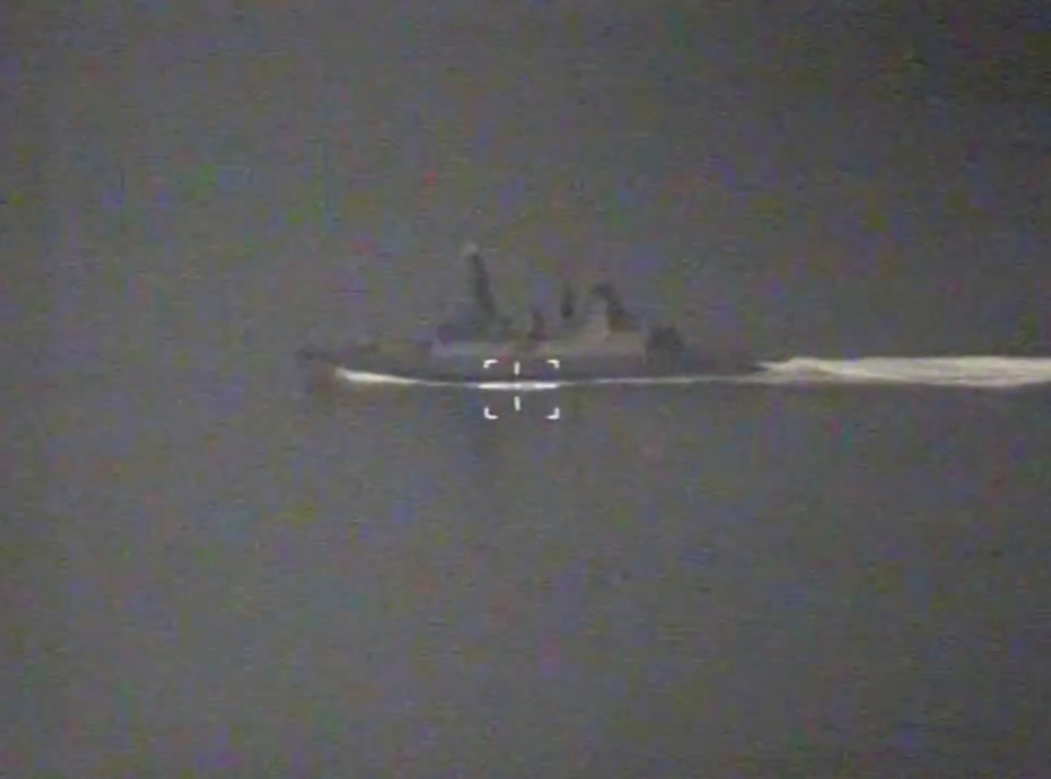 Russian TV released footage of the HMS Defender sailing off in Crimea