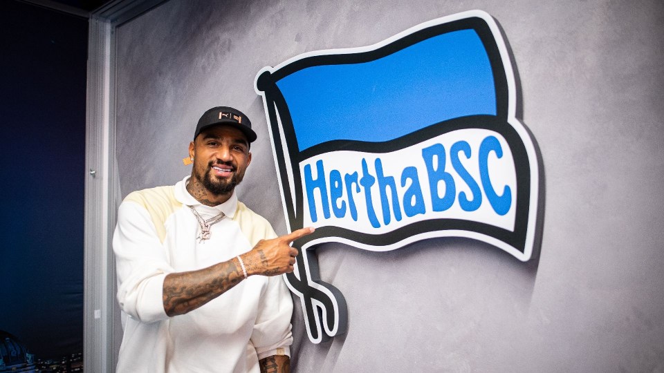 Boateng was pictured alongside the Hertha Berlin badge as the club announced his return