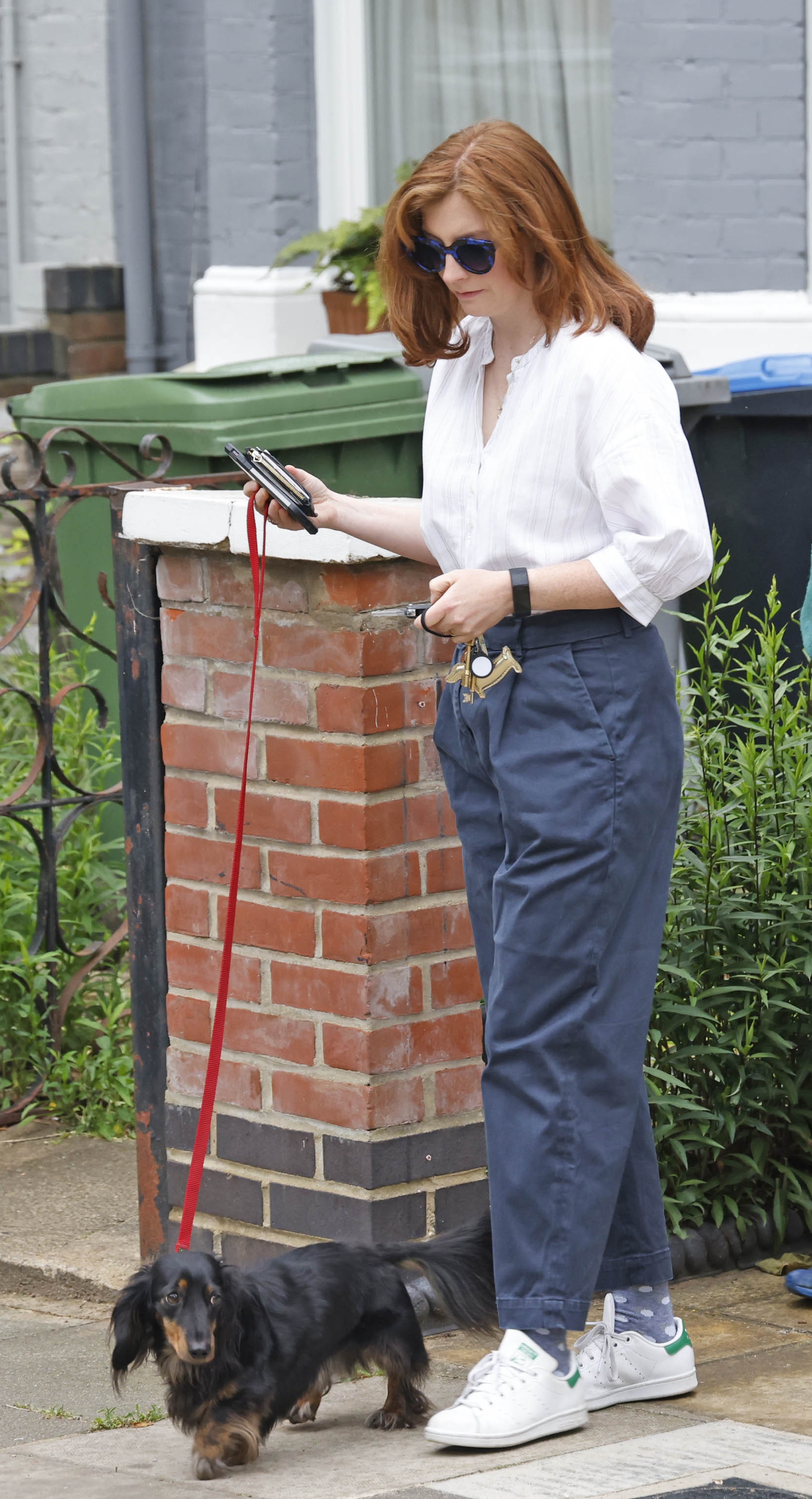 Mr Hancock's wife leaves their home this morning