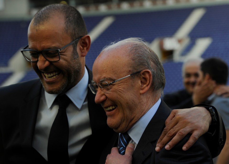 Nuno, pictured with Porto president Jorge Pinto da Costa, was fired by the Portuguese giants after a campaign that ended without a trophy