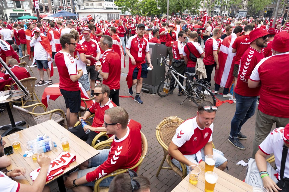 Supporters of Kasper Hjulmand's side greatly outnumbered those cheering on Wales