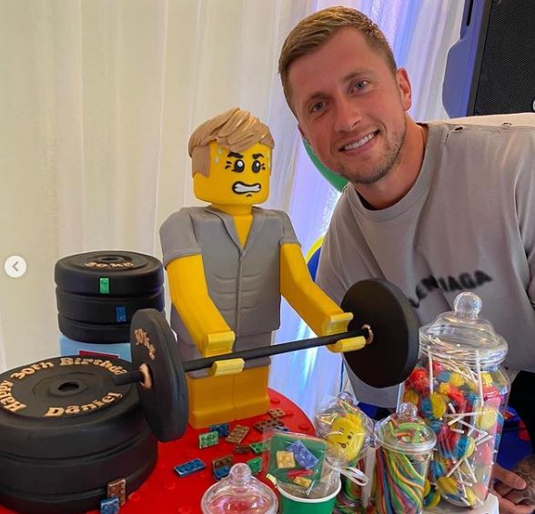 The CCB star even had a Lego-themed birthday cake