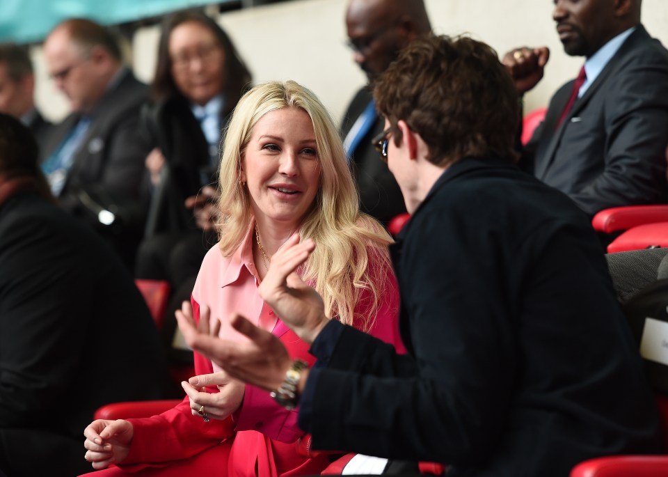 Singer Ellie Goulding was spotted at the star-studded match