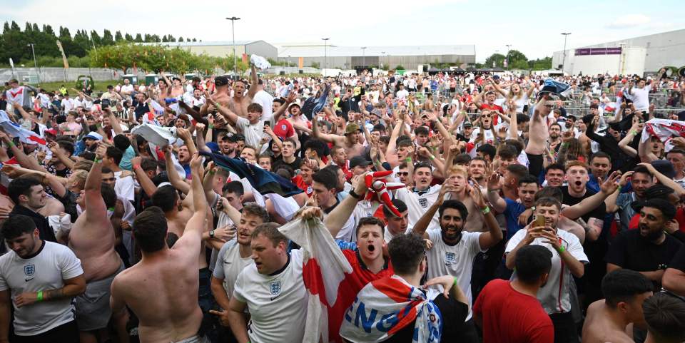 England fans celebrate in style