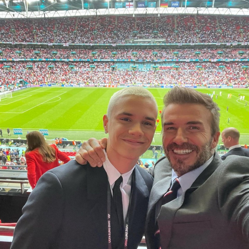 Romeo and David Beckham were photobombed by Kate Middleton and Prince William at