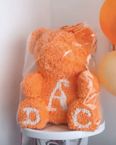 There was a flower teddy featuring Azaylia's initials