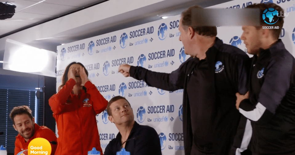 Susanna and Piers rowed at the press conference