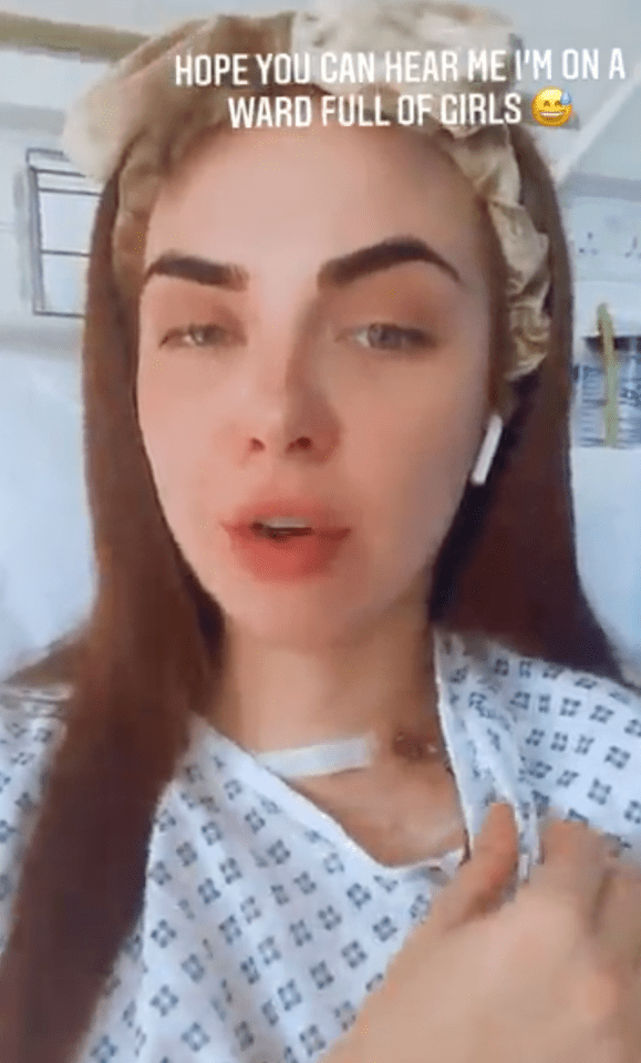 The 22-year-old underwent an operation to remove her thyroid