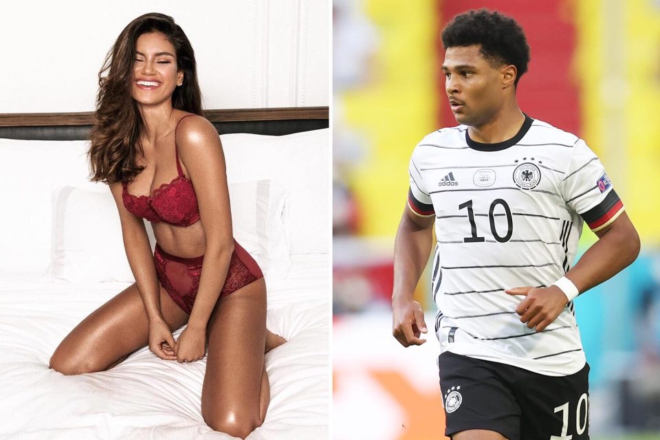 Model Sandra Jerze with Bayern Munich’s Serge Gnabry, 25