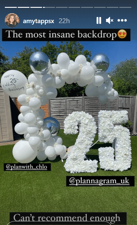 There was a big balloon arch and 25 numbers