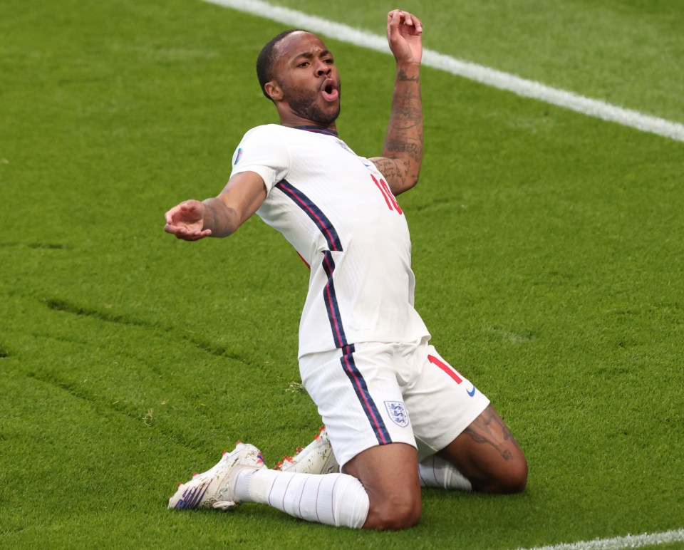 The Manchester City ace celebrated scoring his second goal of the tournament