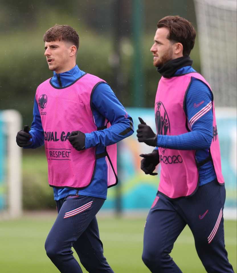 Mason Mount and Ben Chilwell in training for England