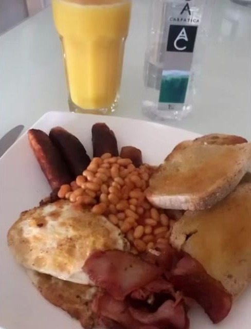 The former Towie star cooked Charles a slap up brekkie