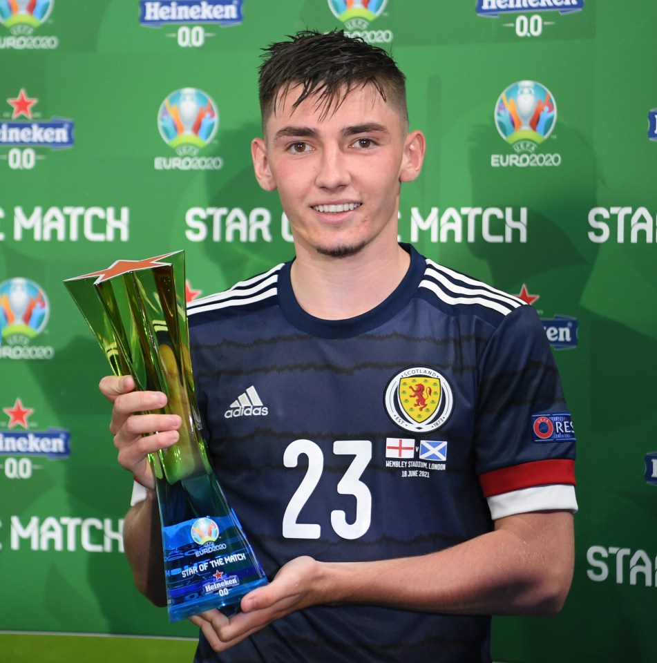 Young Scottish midfielder Billy Gilmour was named man of the match on his first senior Scotland start