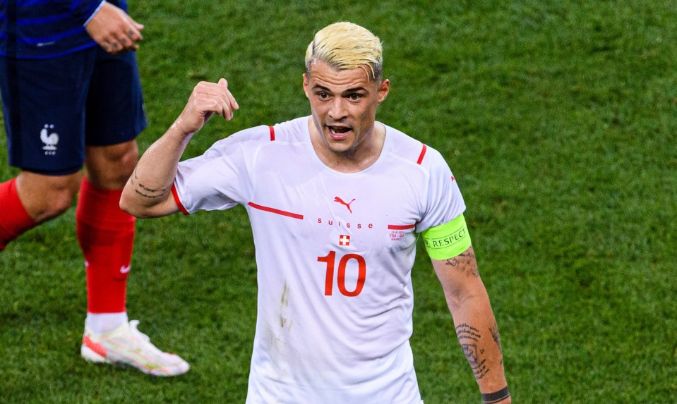 Granit Xhaka, 28, has led Switzerland to the quarter-finals of Euro 2020