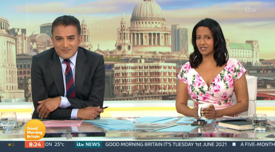 Hosts Adil Ray and Ranvir Singh asked viewers if it's acceptable to cut off the unvaccinated