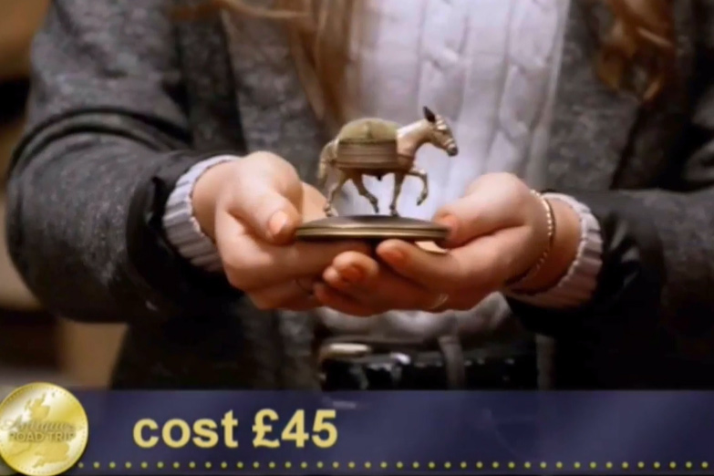 One of Irita's five antiques was a tiny donkey ornament she bought for £45