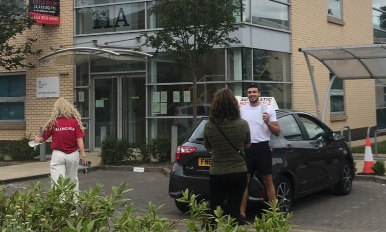 Tommy Fury was spotted celebrating after passing his driving test as girlfriend Molly-Mae Hague, left, joined him