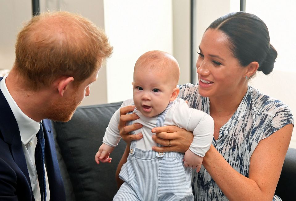 The pair have announced that Meghan has given birth to her daughter. Meghan and Harry pictured with their son, Archie