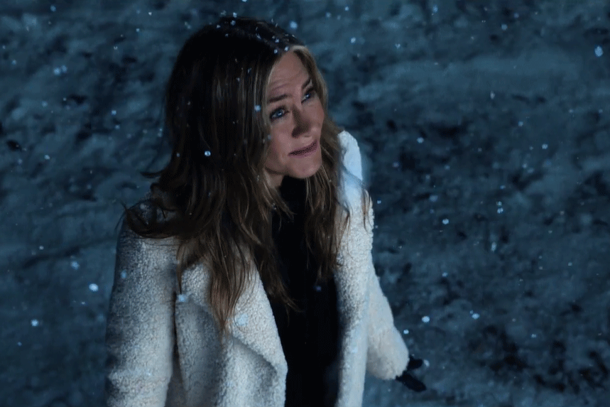 Jennifer's character Alex Levy looks emotional in the snow