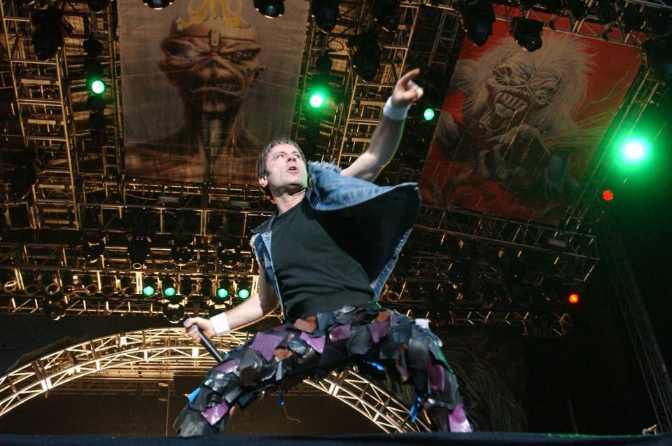 Iron Maiden's Bruce Dickenson performs at a previous Download festival