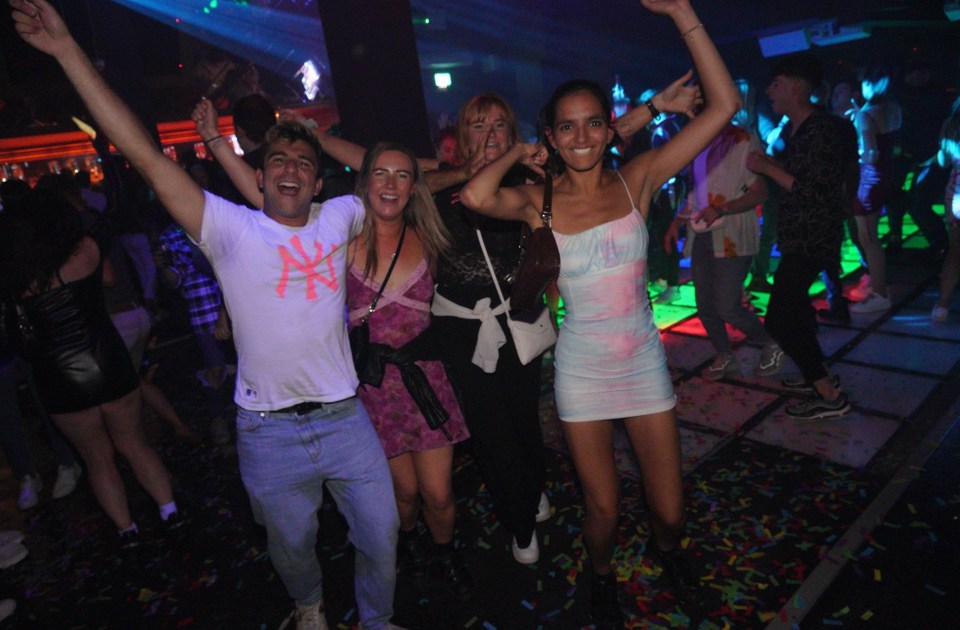 Pals hit the dance floor as the clock struck midnight