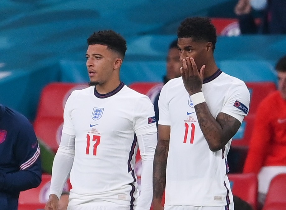 Jadon Sancho and Marcus Rashford have been hit with racist abuse after England's defeat last night