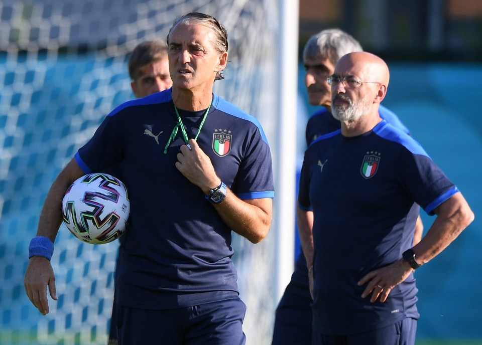 Gianni Vio, standing to the right Italy boss Robert Mancini, is the Azzuri's secret weapon