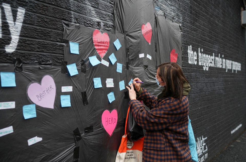 Supportive residents have blitzed the offensive graffiti on the vandalised mural