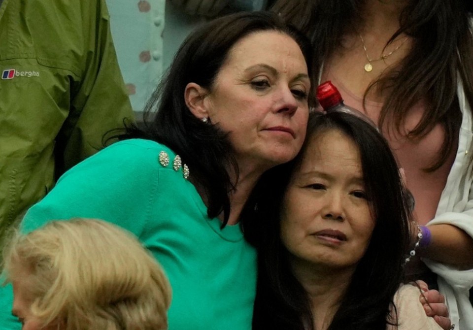 Raducanu's mother Renee (right) was concerned to see her daughter leave the court