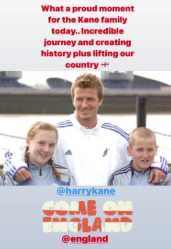 David Beckham threw his support behind captain Harry Kane