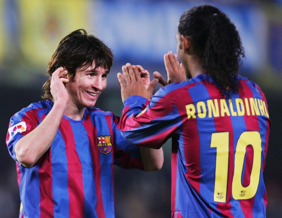 Lionel Messi, 34, inherited Barcelona's No10 shirt from Ronaldinho